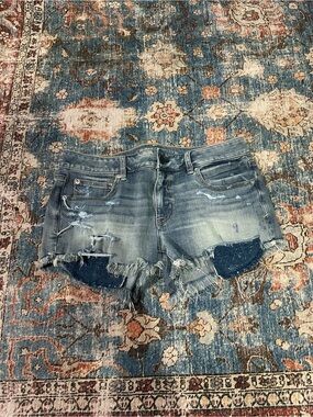 American Eagle Outfitters Distressed Light Blue Denim Cutoff Shorts